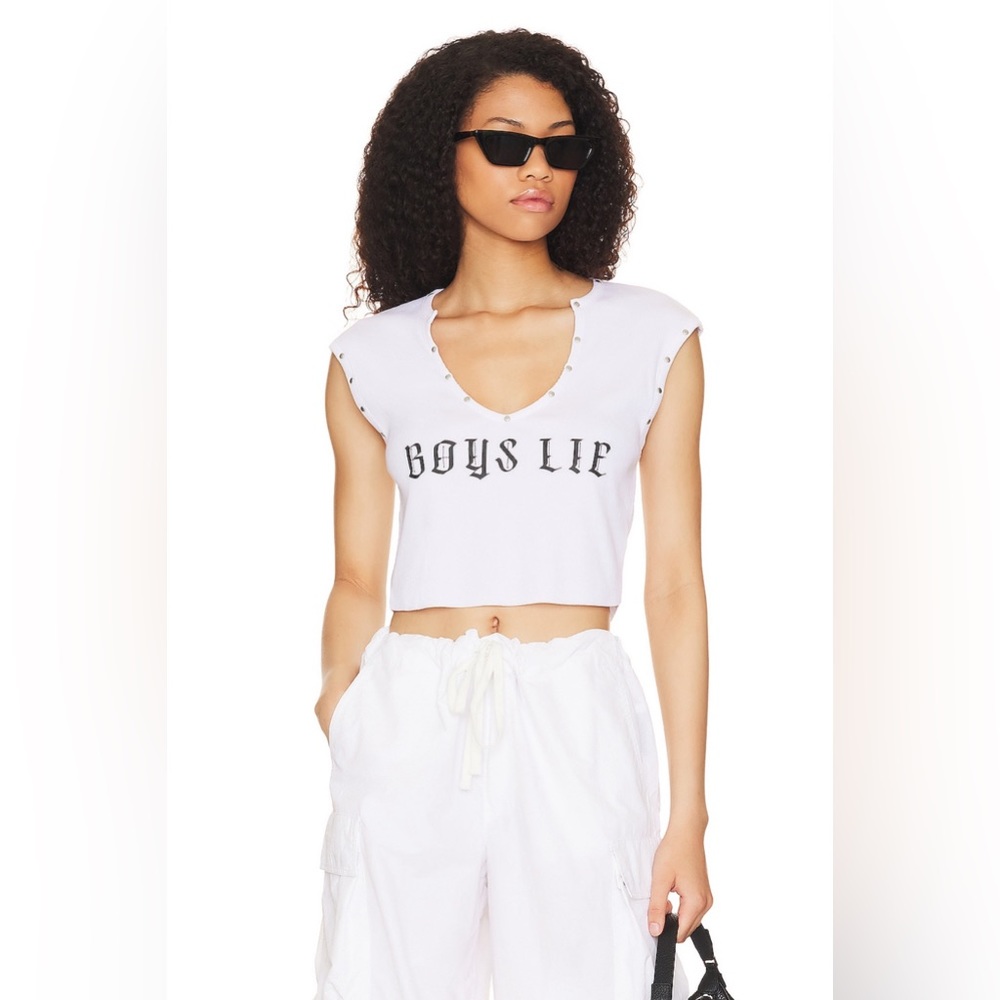 Boys Lie Rebel Tank in White